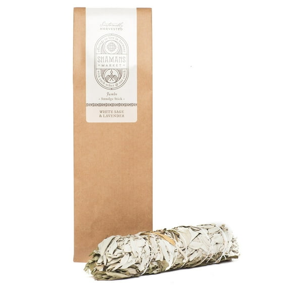 White Sage & Lavender Large Smudge Stick - Jumbo