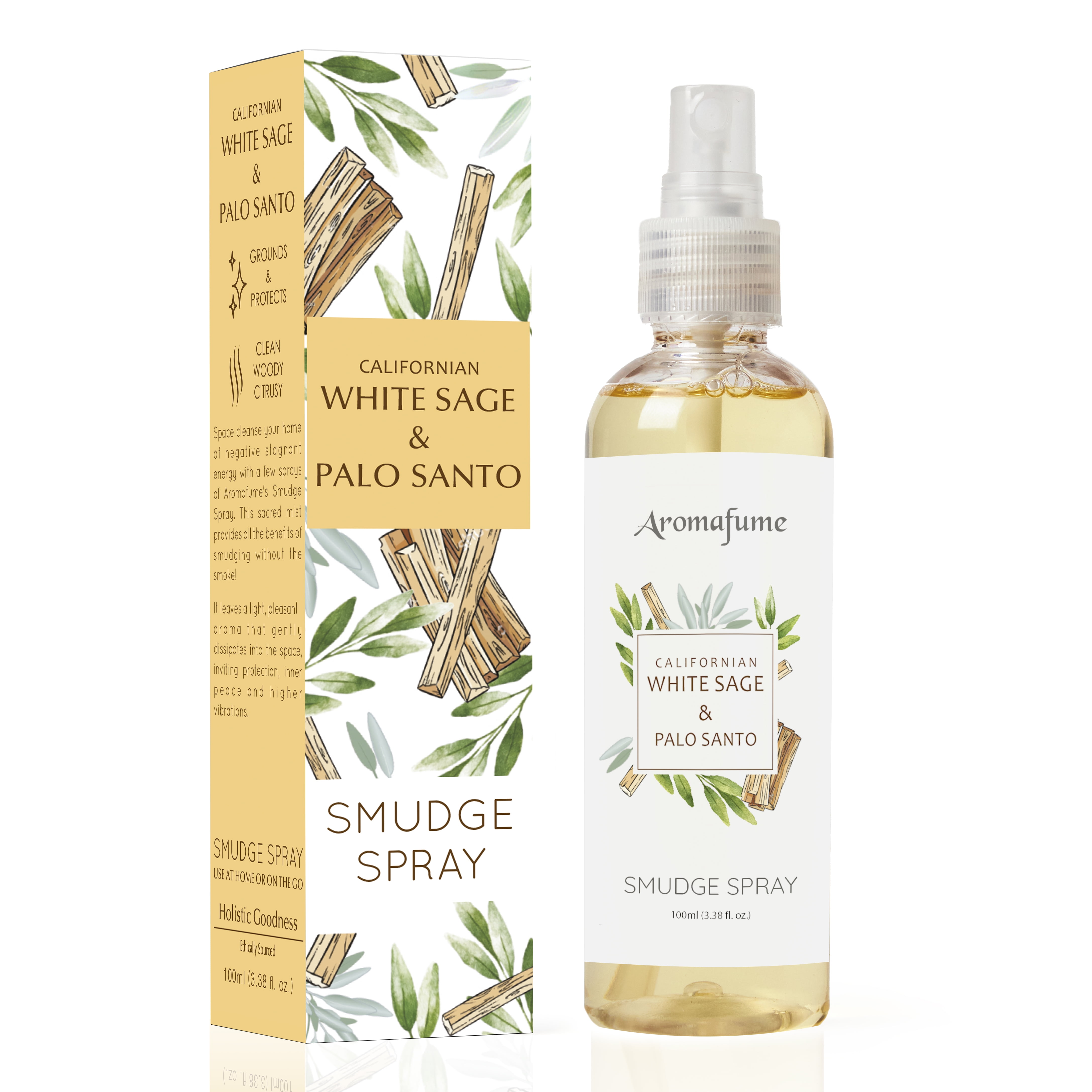White Sage & Palo Santo Smudge Spray & Natural Mist by Aromafume