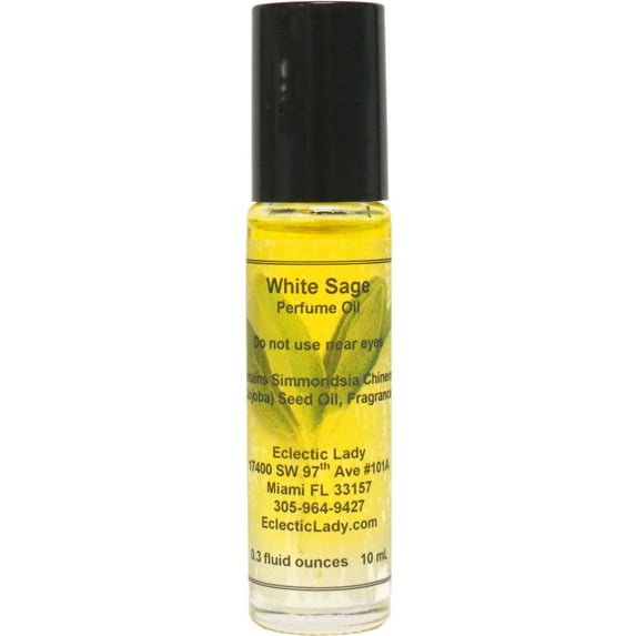 White Sage Perfume Oil, 0.3 Oz Portable Roll-On Fragrance