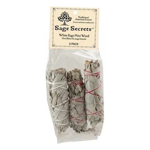 White Sage Smudge Wand Mini 3 Inch 3 Count 3 Inch