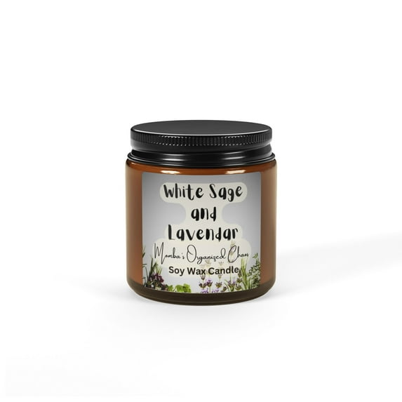 White Sage and Lavendar Scented Soy Candle
