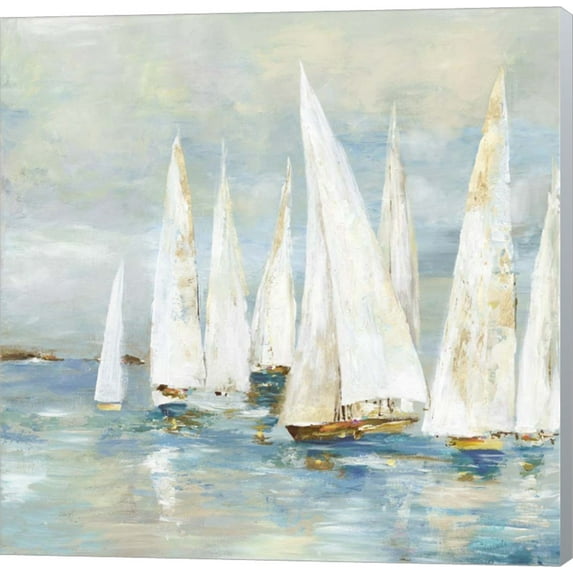 White Sailboats by Allison Pearce, Canvas Wall Art, 12W x 12H