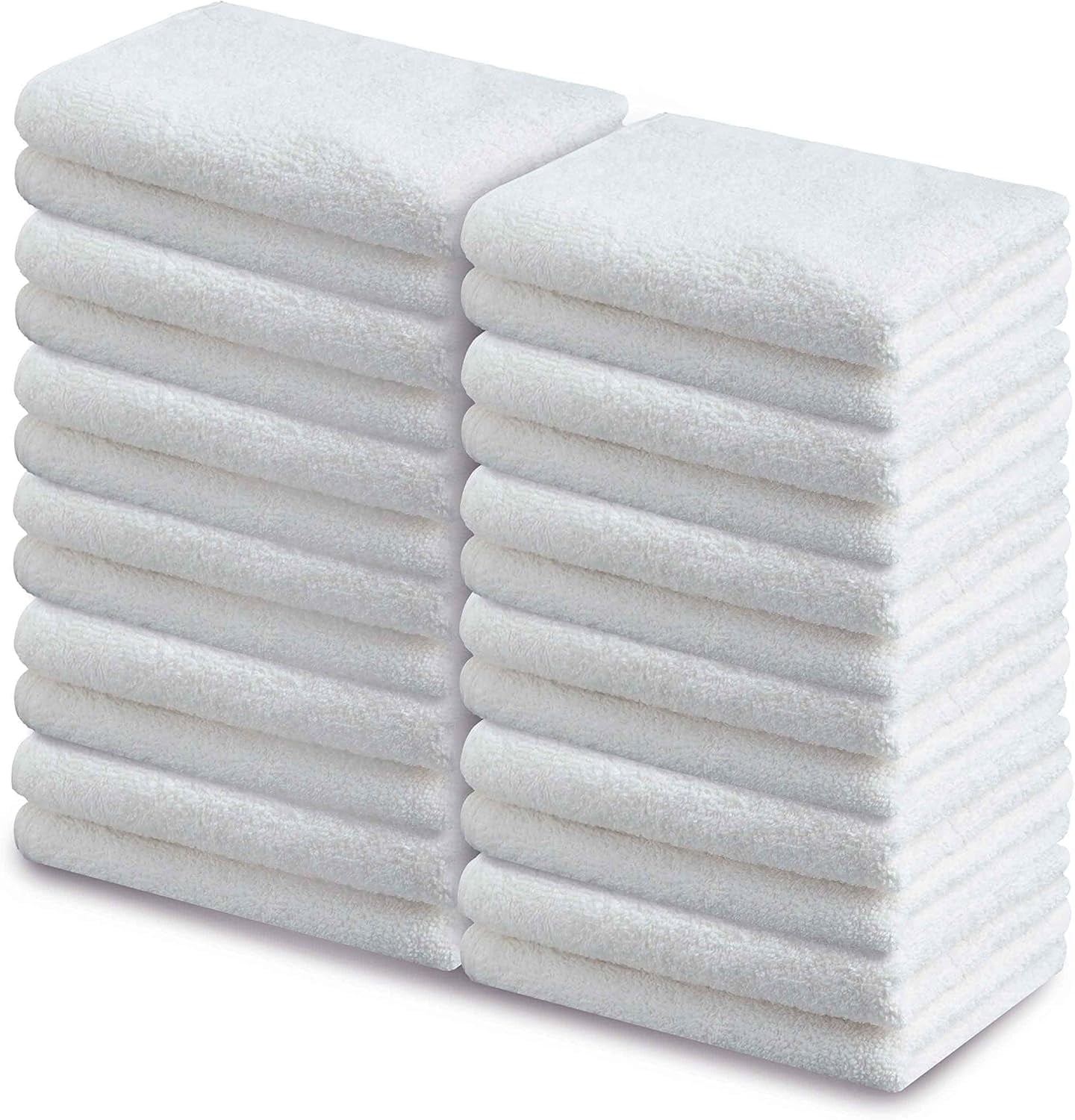 White Salon Towel 24 Pack (Not Bleach Proof, 16 x 26 Inches) Highly Absorbent Hand Towels, Gym Towels, Beauty, Spa and Home Hair Care
