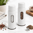 Disigen Pepper White Salt and Pepper Mills Set Manual Grinders with Adjustable ...