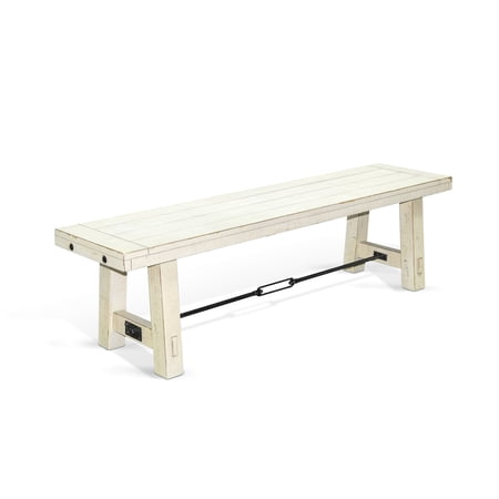 White Sand 64" Wood Bench with Turnbuckle