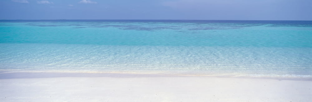 White Sand Beach Canvas Art - Panoramic Images (36 x 12)