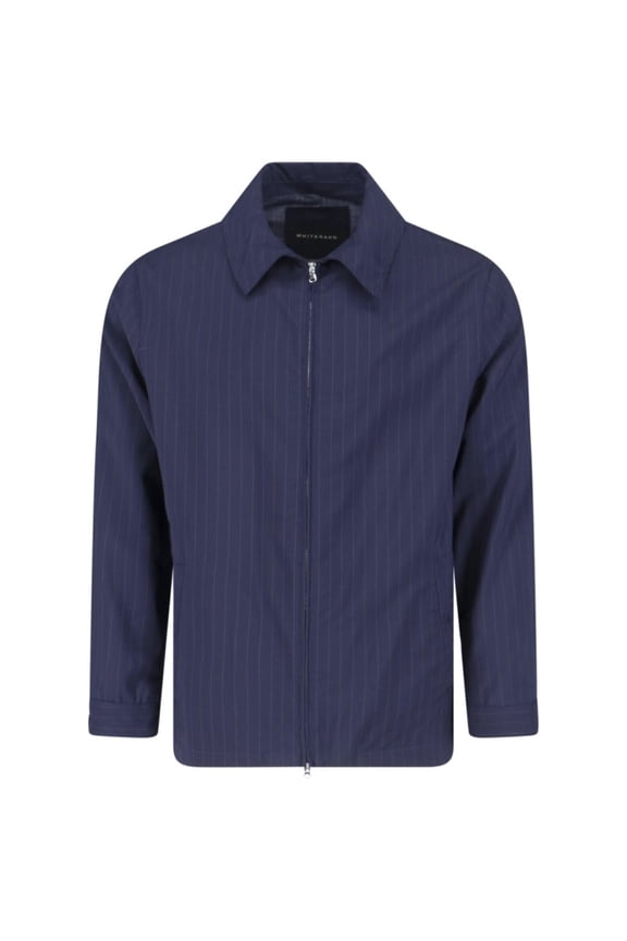 White Sand Blue Pinstripe Virgin Wool Blend Jacket (Men's)