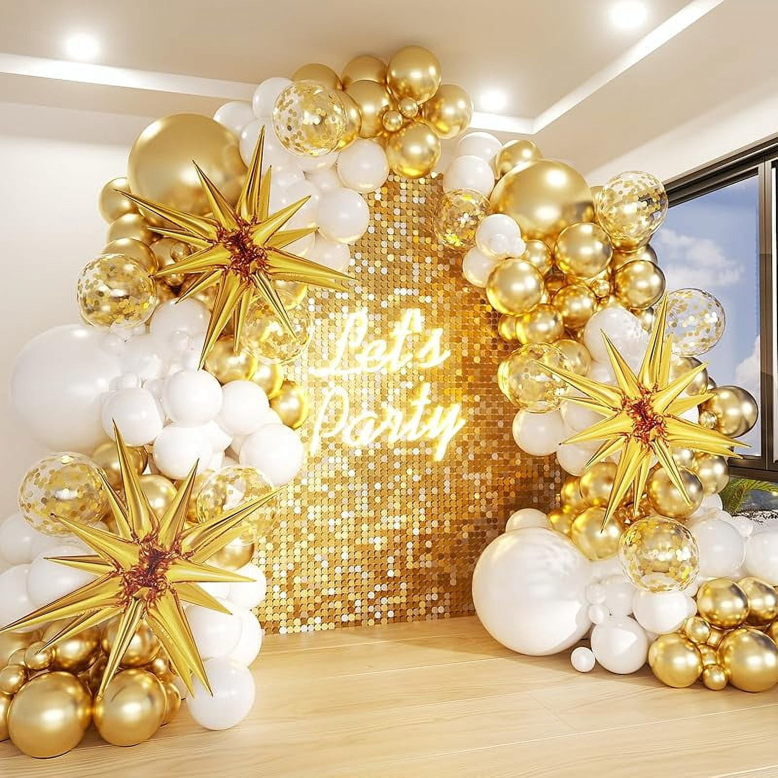White Sand Metallic Champagne Gold Balloons Garland Arch Kit,152PCS ...