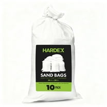 White Sand bags with Ties 14" x 26" (Pack of 10) - Sand bags for Flooding, Woven Polypropylene Sandbags, 50 lbs Capacity, White