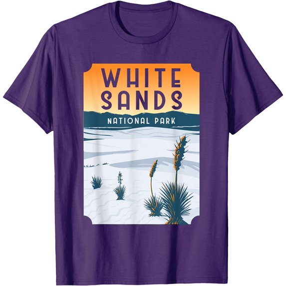 White Sands New Mexico US National Park Vintage Gift Unisex T-Shirt for Men Women Kids Toddler,Purple Color,Size YS