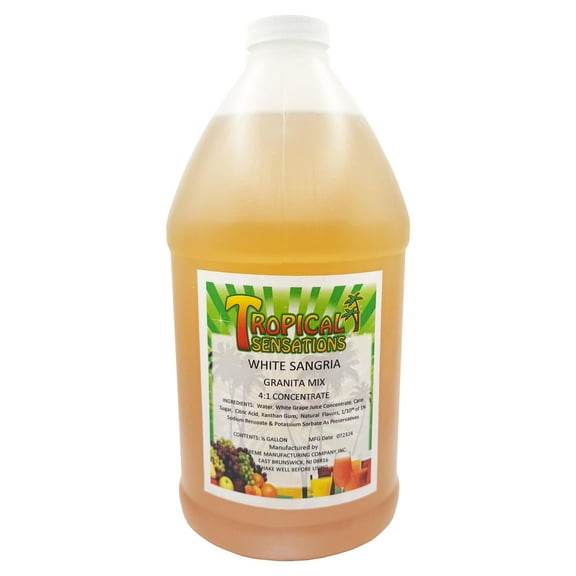 Tropical Sensations White Sangria Granita Slushie Mix 64 oz Bottle Non-Alcoholic Frozen Drink Mix for Slush Machines