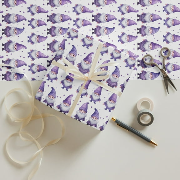 White Santa Christmas Gift Wrapping paper sheets