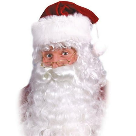 Fun World's Christmas: Men's Quality Santa Wig with Beard & Brows Costume