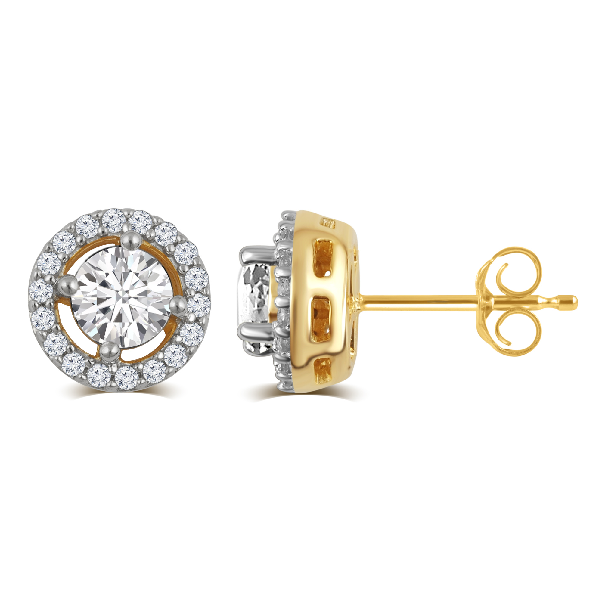 White Sapphire Birthstone Earring in Sterling Silver