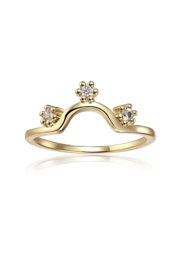 White Sapphire Star Sparkle Ring In Sterling Silver For Women