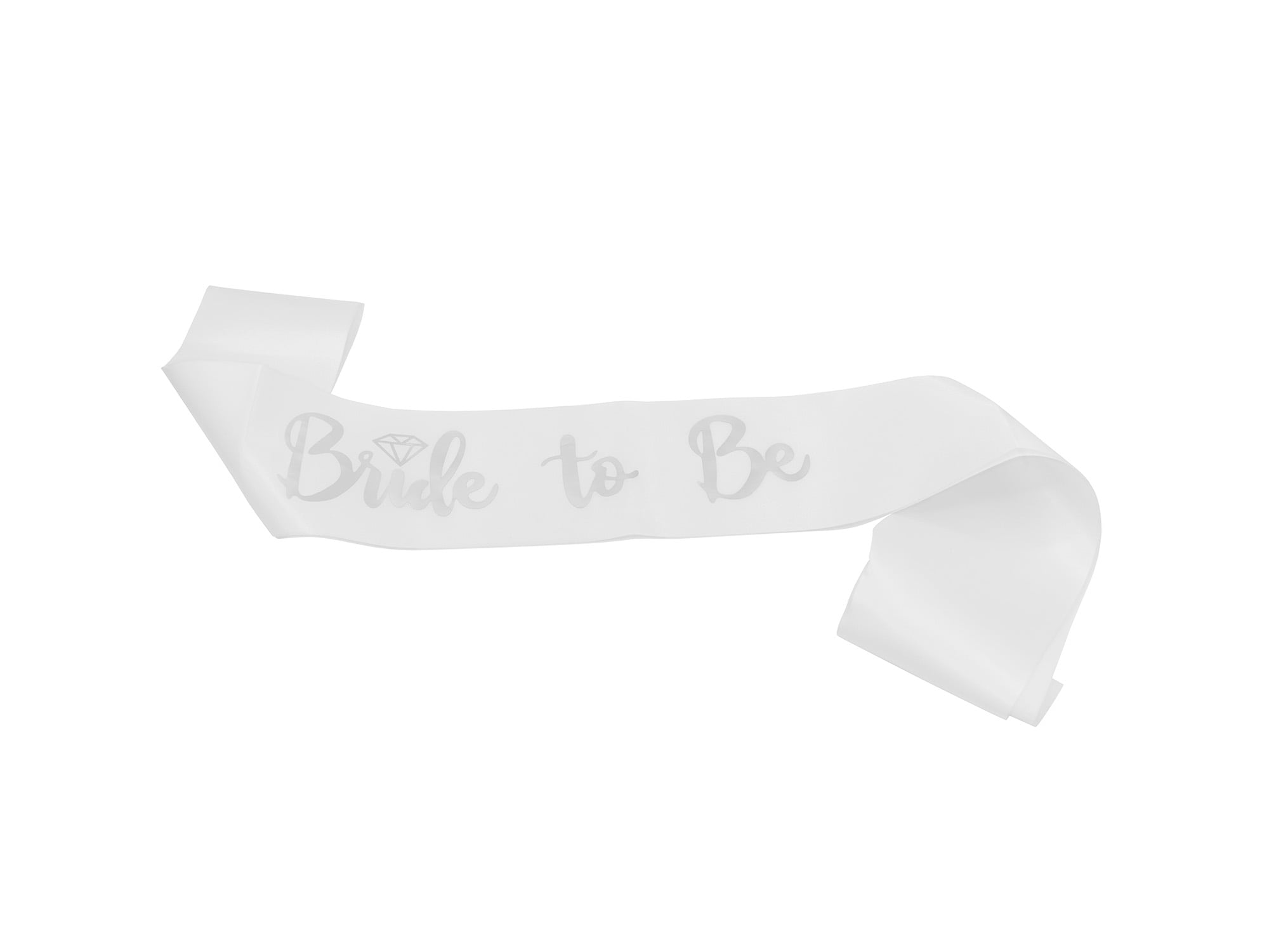 White Sash Silver Bride To Be Bride Satin Bachelorette Accessories