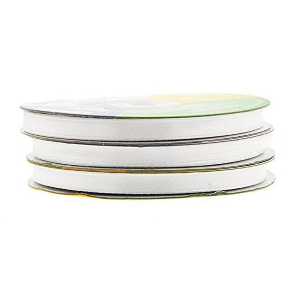 White Satin Ribbon 1/4 Inch 150 Yards for Gift Wrapping, Weddings, Hair, Dresses, Blanket Edging, Crafts, Bows, Ornaments; by Mandala Crafts