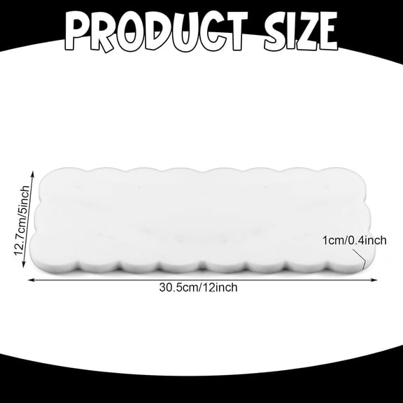 White Scallop Marble Board 12" x 5" Cutting Board with Rubber Feet, Scalloped Marble Tray Decorative Pastry Board for Kitchen Cake Bread Baking Cheese Display$$Home Decor, Kitchen, & Other