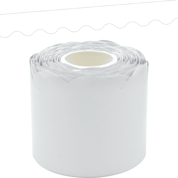 White Scalloped Rolled Border Trim
