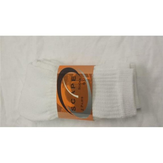 White Scape Sport Crew Socks - Size 9-11 Case of 240
