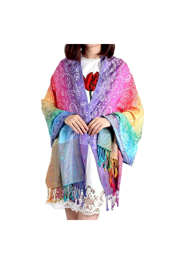 White Scarf Fashion Women's Silk Scarf Luxury Satin Shawl Wraps