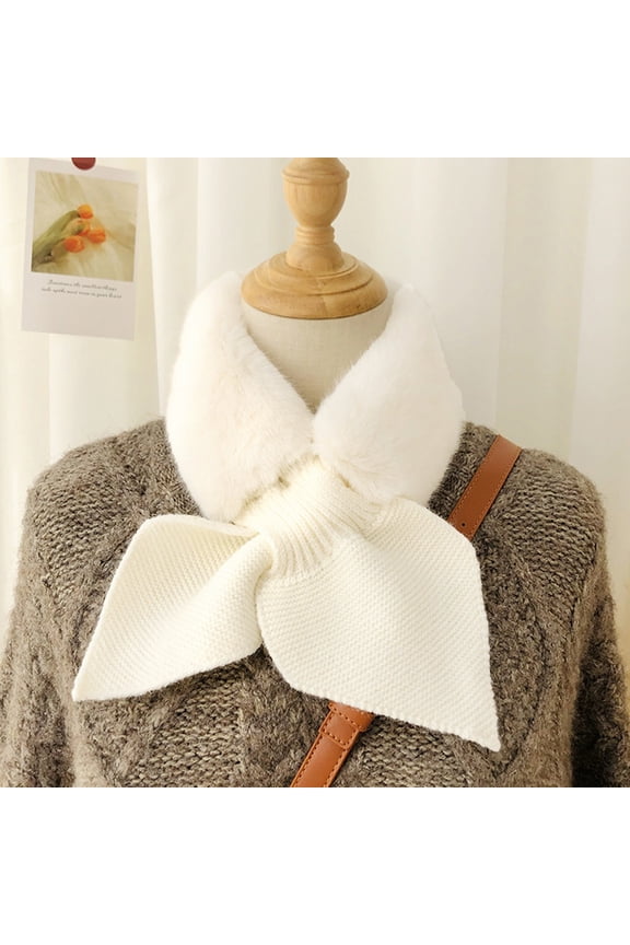 White Scarf Lovely Women Fashion Winter Villus Scarf Outerwear Lady Scarf Warm Bib
