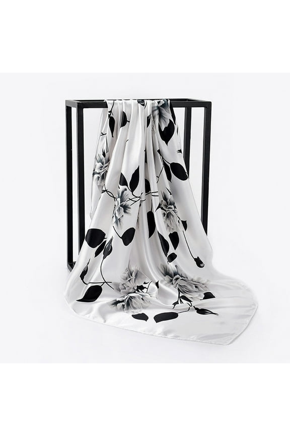 White Scarfs Scarf 90X90CM Women Point Printing Scarf Fashion Retro Female Multipurpose Shawl Scarf