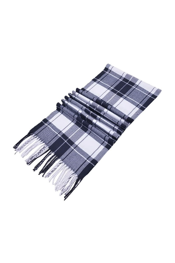 White Scarfs Scarf Wool Feel Scarf Warm Soft Lightweight Scottish Scotland Check Tartan Plaid Gift for Men Women Kids
