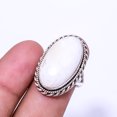 thumbnail image 1 of White Scolecite - India Designer Handmade 925 Sterling Silver Ring S.8 R94462191, 1 of 2