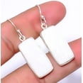 thumbnail image 1 of White Scolecite - India Gemstone 925 Sterling Silver Jewelry Earring 1.76" A371, Beautiful Jewelry For Woman, New Year Sale, Valentin's Day Gift, 1 of 2