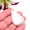 thumbnail image 1 of White Scolecite - India Gemstone 925 Sterling Silver Handmade Pendant 2.34" P6, 1 of 3