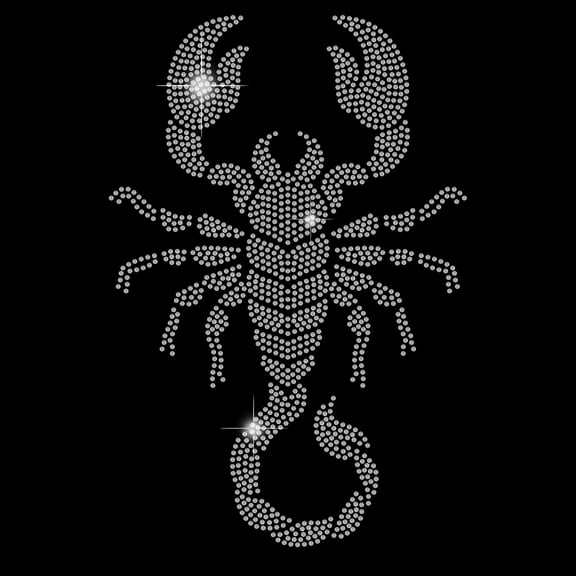 White Scorpion Iron on Rhinestone Heat Transfer Decor Clear Bling DIY Patch Clothing Repair Hot Fix AppliqueDIY