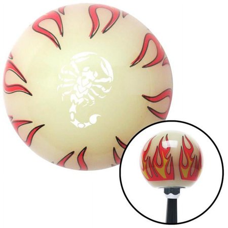 White Scorpion Ivory Flame Shift Knob with M16 x 1.5 Insert Shifter Auto Manual Brody