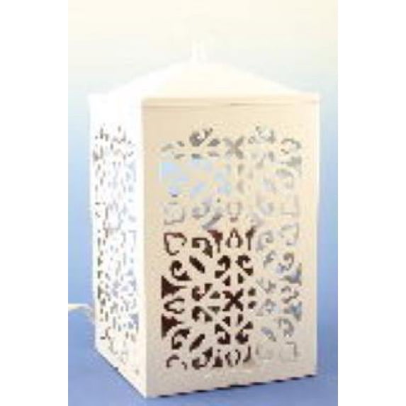 White Scroll Candle Warmer Gift Set - Warmer and Courtneys 26oz Jar Candle - MUSCADINE