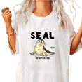 thumbnail image 1 of White Seal "Of Approval" Graphic T-Shirt Marine Animal Humor Aesthetic Casual Daily Weekend Outfit Top for Ocean Lovers S-5XL, 1 of 5