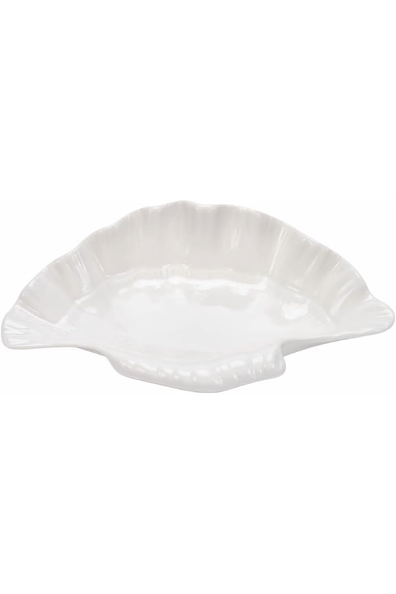 White Seashell Ceramic Decorative Bowl Shell Jewelry Dish Tray Ring Holder Dish Key Bowl for Earrings Necklaces Shell Trinket Dish for Home Coastal Beach Decor Decoration Storage White