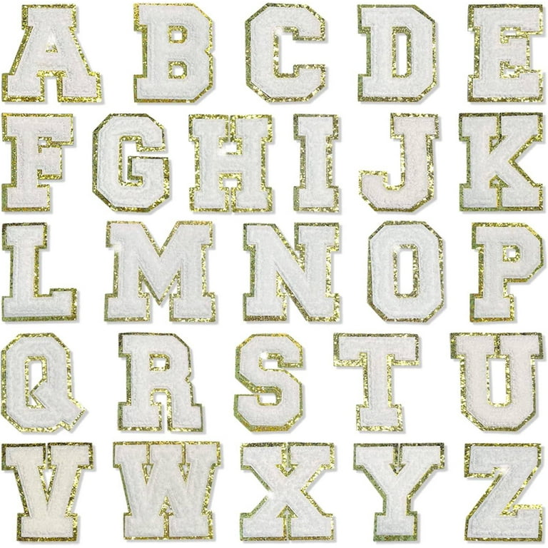 Stick on Letters Chenille Stick on Patch Stoney Clover Lane Letter White  Stick on Chenille Letter Adhesive Letter Self Adhesive Chenille 