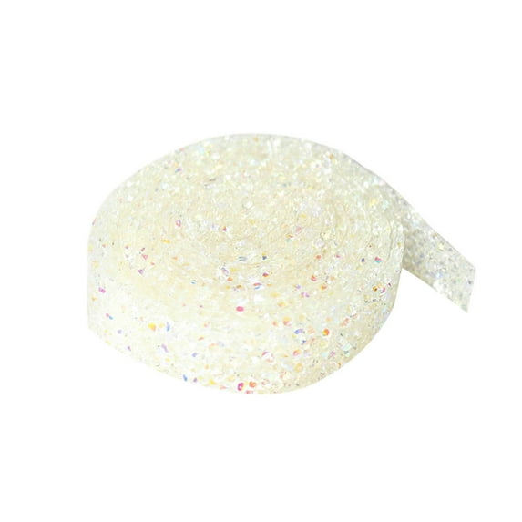 White Self-Adhesive Crystal Ribbon, for Wedding Birthday Decor, By Meiiso, Large Inventory!
