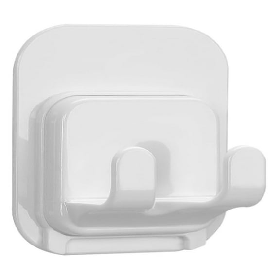 White Self-Adhesive Shower Razor Holder Hook Hanger, 1-Pack, Removable & Reusable Waterproof Hooks, for Towels, Bath Accessories, Kitchen & Bathroom Use, Shower Hook for Razor Shaver(White,3.1x2.4")