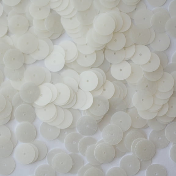 White Sequins 10mm Oyster Semi Opaque Translucent Made in USA
