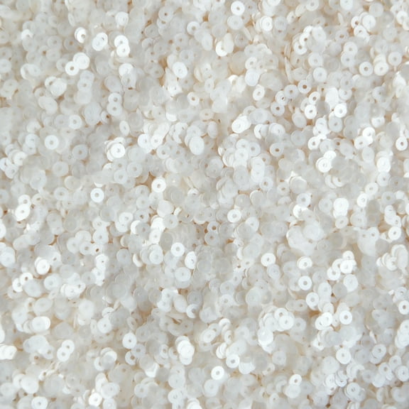 White Sequins 3mm Pearl Translucent Made in USA