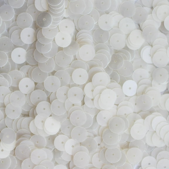 White Sequins 8mm Oyster Semi Opaque Translucent Made in USA