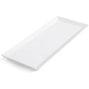 White Serving Platters, Porcelain Serving Trays for Parties, Large Rectangular P