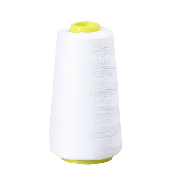 Alasum White Overlock Sewing Thread with Polyester Core for Strong Seams