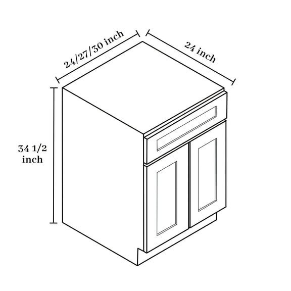 White Shaker Style Base Cabinet with Optional Sink Base - Ready to Assemble for Kitchen, Laundry Room, and Bathroom Storage, Handles Sold Separately