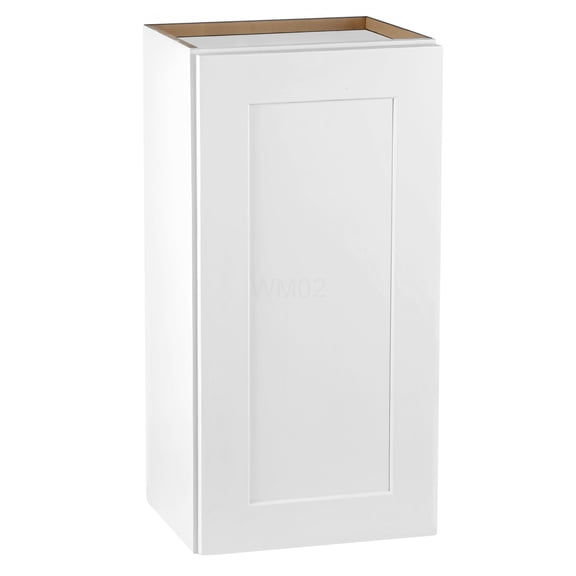 White Shaker Style Wall Cabinet with Adjustable Shelves & Soft-Close Door, Solid Wood Frame for Kitchen, Bathroom, Laundry Room Storage