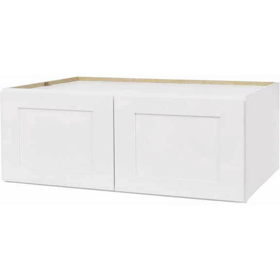 White Shaker Wall Cabinet - Ready to Assemble, Perfect for Kitchen, Laundry, and Bathroom Storage - 30”W x 18”H x 12”D