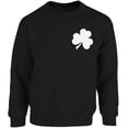 thumbnail image 1 of White Shamrock Pocket Graphic Sweatshirt - St Patrick's Day Unisex Crewneck - American Party Sweater Gifts for Men and Women, 1 of 2