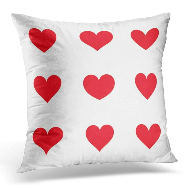 White Shape of Red Hearts Sticker Pillowcase Pillow Cover Cushion Case ...