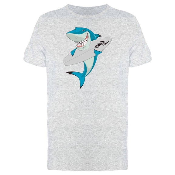 White Shark Bites Surfboard T-Shirt Men -Image by Shutterstock, Male Small